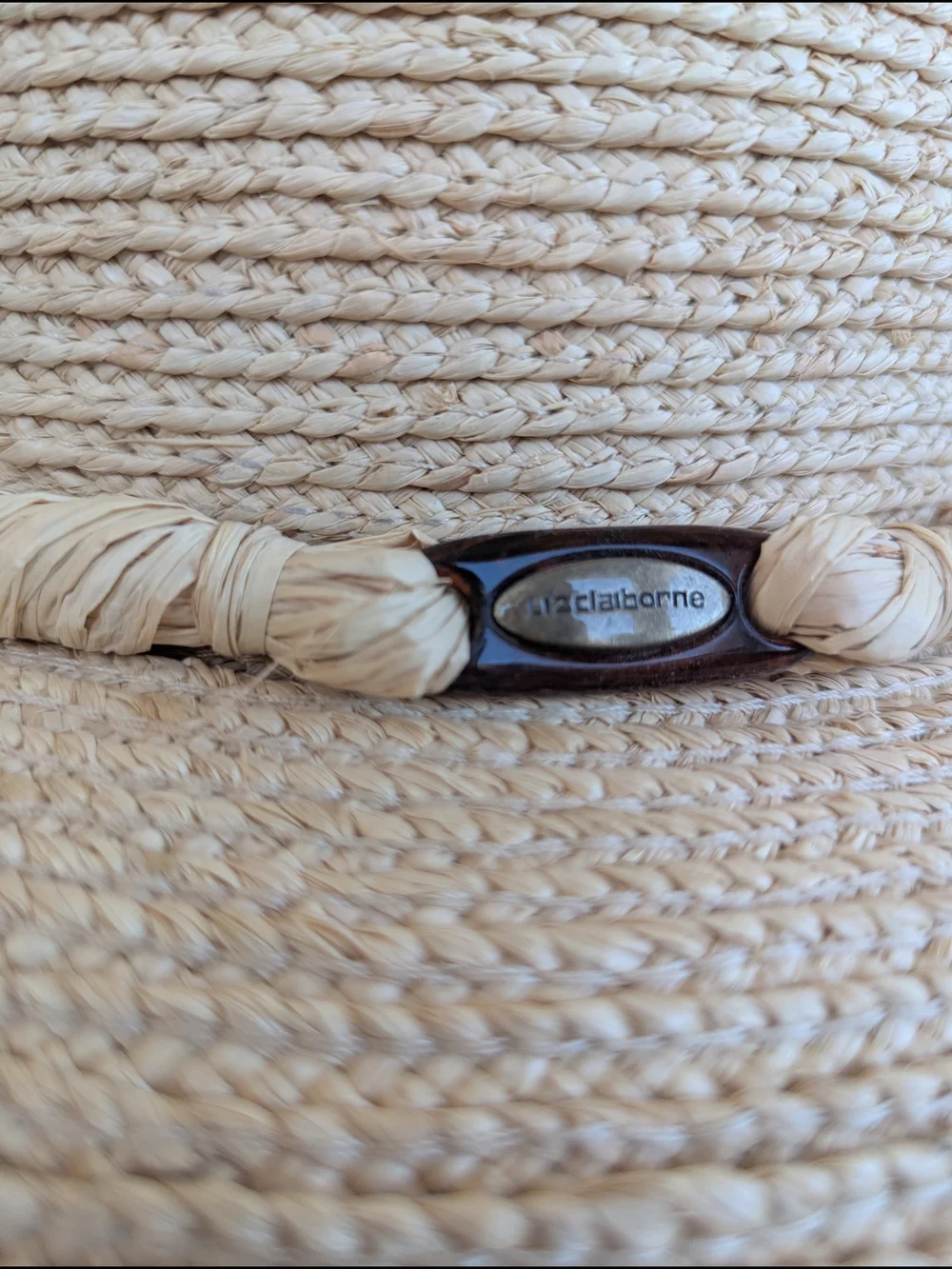Vintage Liz Claiborne Straw Sun Hat in Natural Tan
